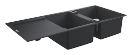 Мойка GROHE K500 с двумя чашами, 1160 x 500 мм, черный гранит (31647AP0)