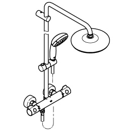 Душевая система GROHE Bau System 210 с термостатом для душа, хром (26699000)