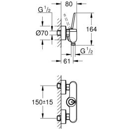 Смеситель для душа GROHE Eurodisc Joy, белая луна (23430LS0)