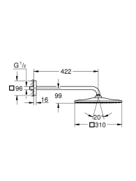 Готовый комплект для душа GROHE Grohtherm SmartControl скрытого монтажа, хром (NSB0173)