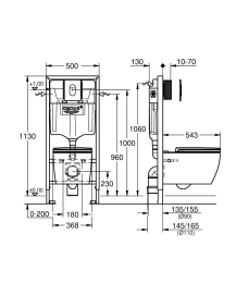 Комплект инсталляции GROHE Rapid SL с унитазом GROHE Bau и сиденьем с микролифтом (103849SH00)