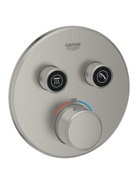 Внешняя часть термостата для душа GROHE Grohtherm SmartControl на 2 потребителя, сатиновая сталь (29119MS0)