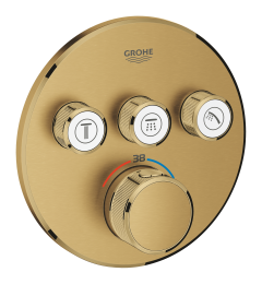 Внешняя часть термостата для душа GROHE Grohtherm SmartControl на 3 потребителя, круглая, холодный рассвет матовый (29121GN0)