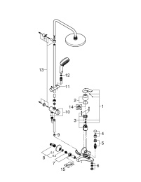 Душевая система GROHE Tempesta Cosmopolitan System 200 со смесителем для ванны, хром (26305001)