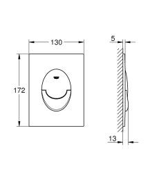 Панель смыва для унитаза GROHE Skate Air S для вертикального монтажа с 3 режимами смыва, хром (37965000)