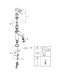 Смеситель для раковины GROHE BauLoop, хром (32854000)