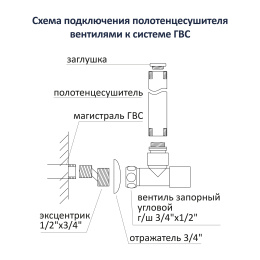 Комплект фитингов для подключения полотенцесушителя Aquatek, хром AQ 2020CH