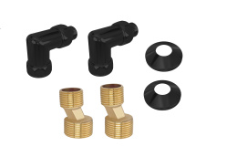 Комплект фитингов для подключения полотенцесушителя Aquatek, черный муар AQ 3020BL