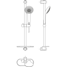 Душевой гарнитур GROHE Euphoria 110 Massage с мыльницей, 3 режима струи, душевая штанга 600 мм, 16,6 л/мин, хром (27231001)