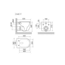 Комплект инсталляции GROHE Rapid SL 3 в 1 с унитазом Ной CN4011T и звукоизоляционным комплектом (NW0848)