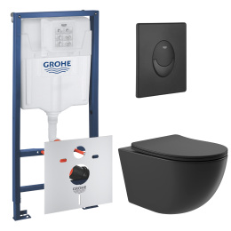 Комплект инсталляции GROHE Rapid SL 1000044 с унитазом Aqueduto OVO OVO0140 и сиденьем с микролифтом (NW0670)