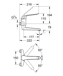 Смеситель для раковины GROHE Euroeco Special, хром (32772000)