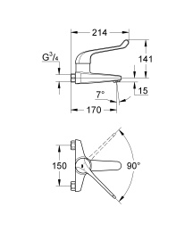Смеситель для раковины GROHE Euroeco Special, хром (32823000)
