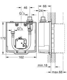 Монтажный ящик для GROHE Eurosmart CE без смешивания (36337000)