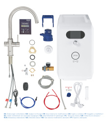 Смеситель для кухни GROHE Blue Professional с функцией фильтрации, с системой охлаждения и газирования воды, Wi-Fi, суперсталь (31323DC2)