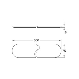 Стеклянная полочка GROHE Selection 600 мм, без держателя (41057000)