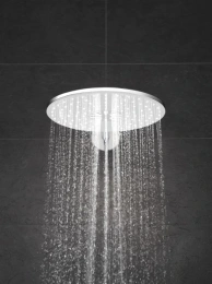 Верхний душ GROHE Rainshower 310 SmartActive с душевым кронштейном, 2 режима, 430 мм, белая луна (26475LS0)