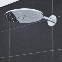Верхний душ GROHE Rainshower 310 SmartActive с душевым кронштейном, 2 режима, 430 мм, белая луна (26475LS0)