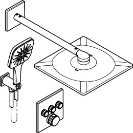 Душевая система GROHE Grohtherm SmartControl с термостатом для душа, темный графит матовый (34864AL0)