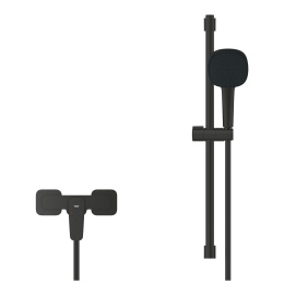 Смеситель для душа GROHE Cubeo с душевым гарнитуром, матовый черный (1018252430)