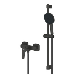 Смеситель для душа GROHE Cubeo с душевым гарнитуром, матовый черный (1018252430)