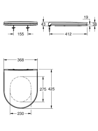 Сиденье для унитаза GROHE Bau Ceramic, с микролифтом, белый (39913001)