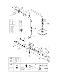 Душевая система GROHE Euphoria Eurodisc Cosmopolitan System 210 со смесителем для душа, хром (23058003)