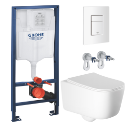 Комплект инсталляции GROHE Rapid SL 38772SH0 с унитазом Aquatek ЛУГАНО AQ2002-00 и сиденьем с микролифтом (NW0323)