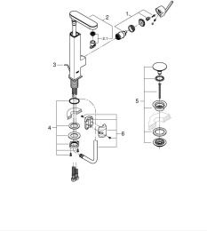 Смеситель для раковины GROHE Plus, L-size, хром (23844003)