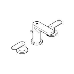 Смеситель для раковины GROHE Eurosmart Cosmopolitan на 3 отверстия, S-size, хром (20187000)