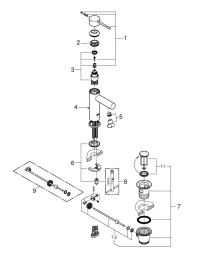 Смеситель для раковины GROHE Essence с донным клапаном, S-size, хром (23379001)