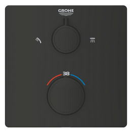 Внешняя часть термостата для душа GROHE Grohtherm на 2 потребителя, матовый черный (1022092430)