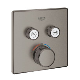 Внешняя часть термостата для ванны и душа GROHE Grohtherm SmartControl на 2 потребителя, темный графит матовый(29124AL0)