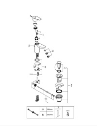 Смеситель для раковины GROHE Start Edge QuickFix с донным клапаном, S-Size, хром (24196001)