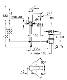 Смеситель для раковины GROHE Cubeo, S-size, хром (1016940000)