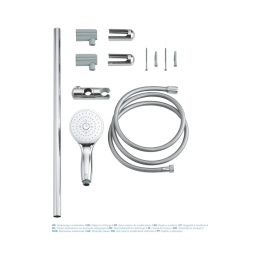 Душевой гарнитур GROHE Tempesta 100, 3 режима струи, душевая штанга 600 мм, 9,5 л/мин, хром (27794001)