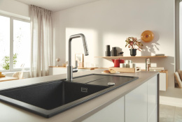 Смеситель для кухни GROHE Eurosmart выдвижной, суперсталь (30619DC0)