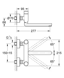 Смеситель для раковины GROHE Eurosmart Cosmopolitan T автоматический, хром (36319000)