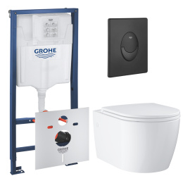 Комплект инсталляции GROHE Rapid SL 1000044 с унитазом GROHE Bau Ceramic и сиденьем с микролифтом (NW0688)