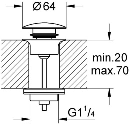 Донный клапан GROHE, фантомный чёрный (29510KF0)