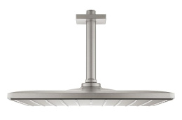 Верхний душ GROHE Rainshower 310 Mono с душевым кронштейном, 9,5 л/мин, 1 режим, 142 мм, суперсталь (26566DC0)