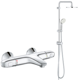 Душевая система GROHE New Tempesta 200 с термостатом для ванны, хром (NB0034-1)
