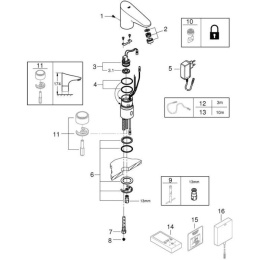 Кран для раковины GROHE Europlus E инфракрасный, без функции смешивания, хром (36016001)