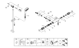 Термостат для душа GROHE Grohtherm 1000 Performance с душевым гарнитуром, хром (34834000)