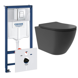 Комплект инсталляции GROHE Rapid SL 38775001 с унитазом Aqueduto OVO Plus OVOT0240 и раковиной Aqueduto ESPIRAL ESP0240 (NW0458)