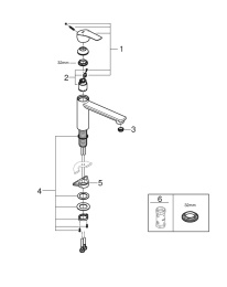 Смеситель для кухни GROHE Eurosmart, матовый чёрный (304632430)