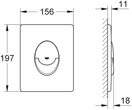 Панель смыва для унитаза GROHE Skate Air, 3 режима, матовый хром (38505P00)