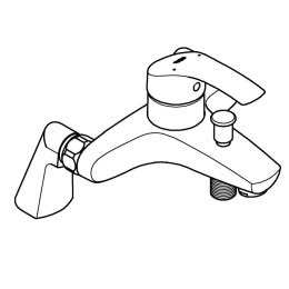 Смеситель для ванны GROHE Eurosmart на 2 отверстия, на борт ванны с вертикальным подключением, хром (33303002)