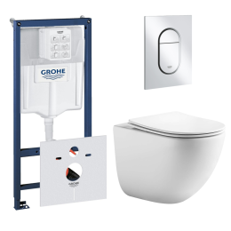 Комплект инсталляции GROHE NW0145/S с унитазом Aquatek ГЕЛИОС и сиденьем с микролифтом (NW0538)