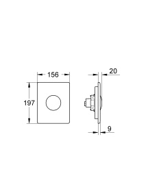 Панель смыва для унитаза GROHE Skate, 1 режим, нержавеющая сталь (38672SD0)